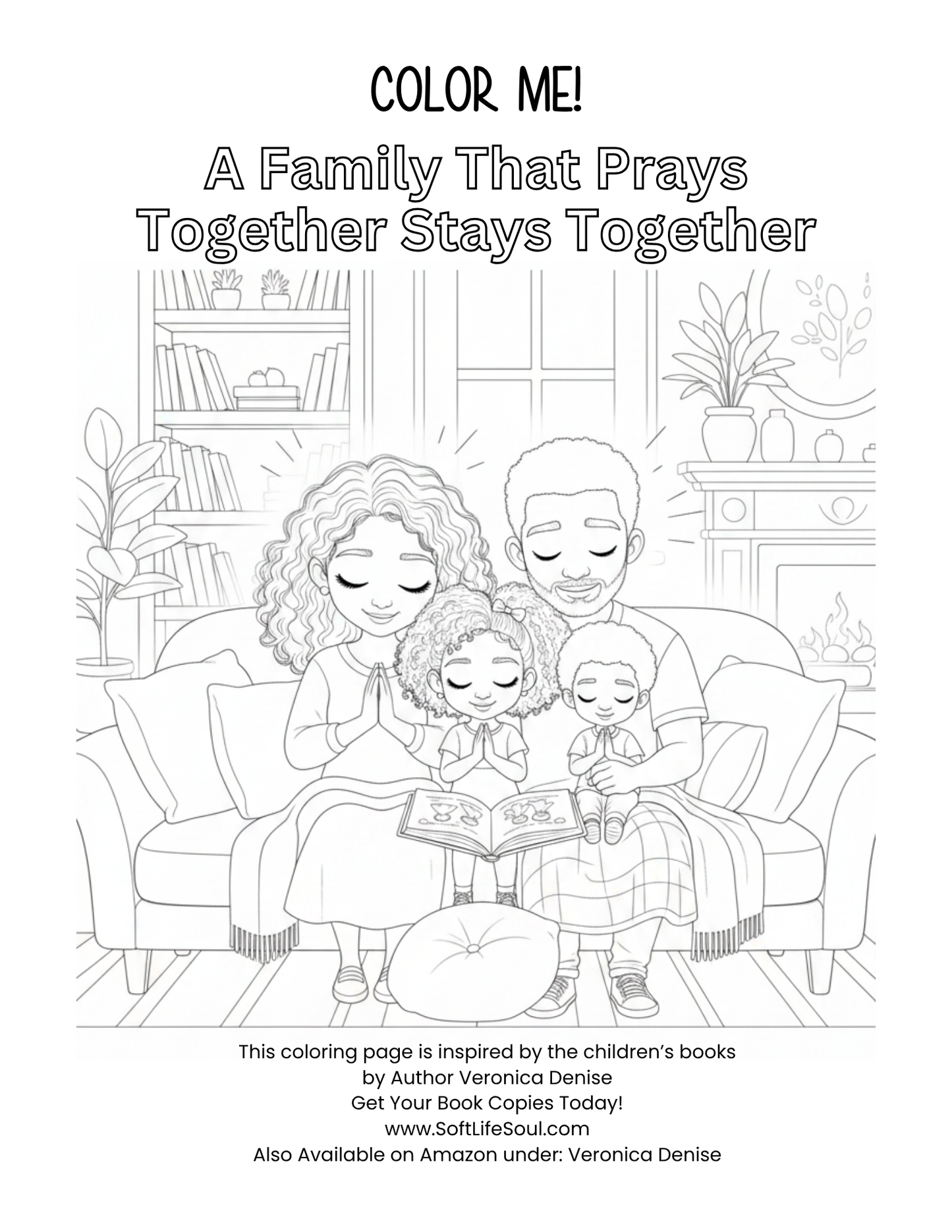 Free Coloring Page: A Family That Prays Together Stays Together