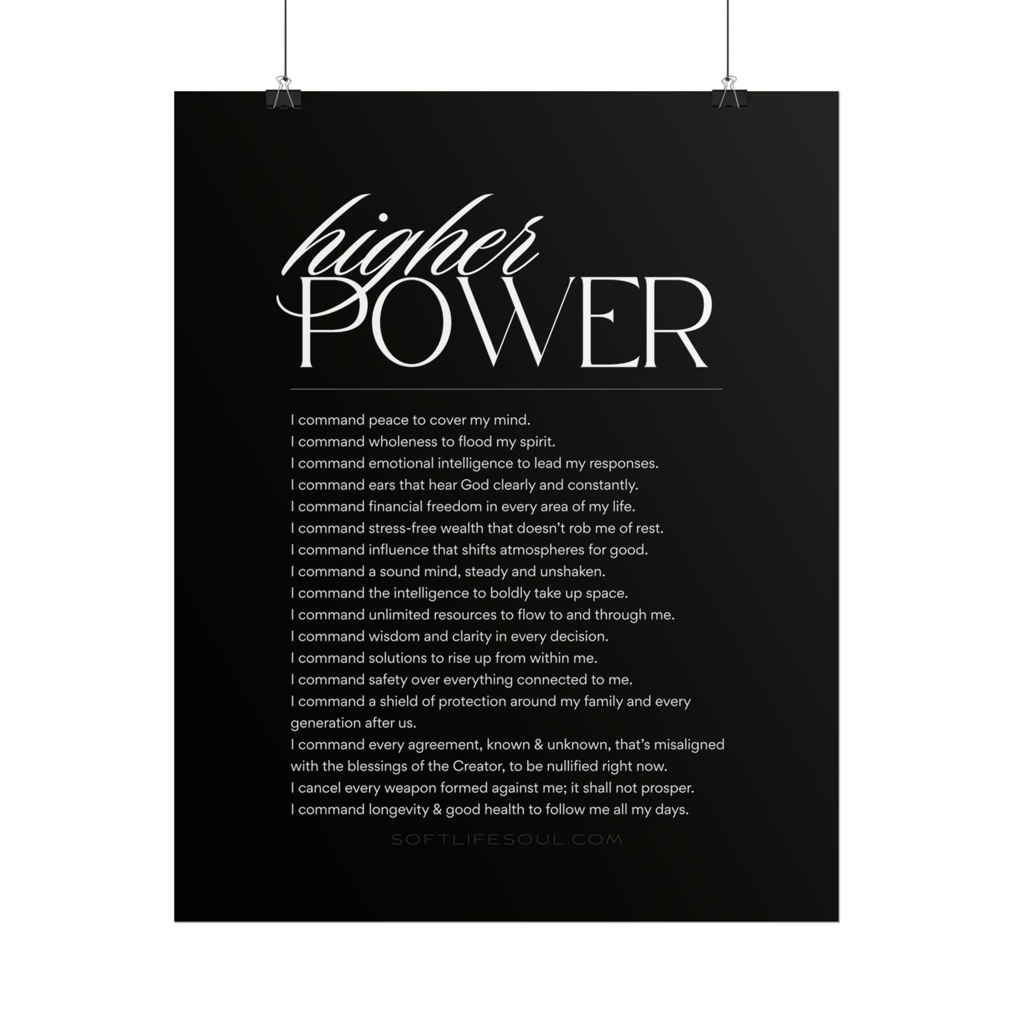 "Higher Power: I COMMAND" POSTER (Print Size: 16x20)