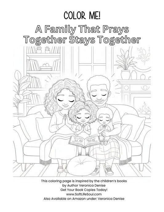 Free Coloring Page: A Family That Prays Together Stays Together