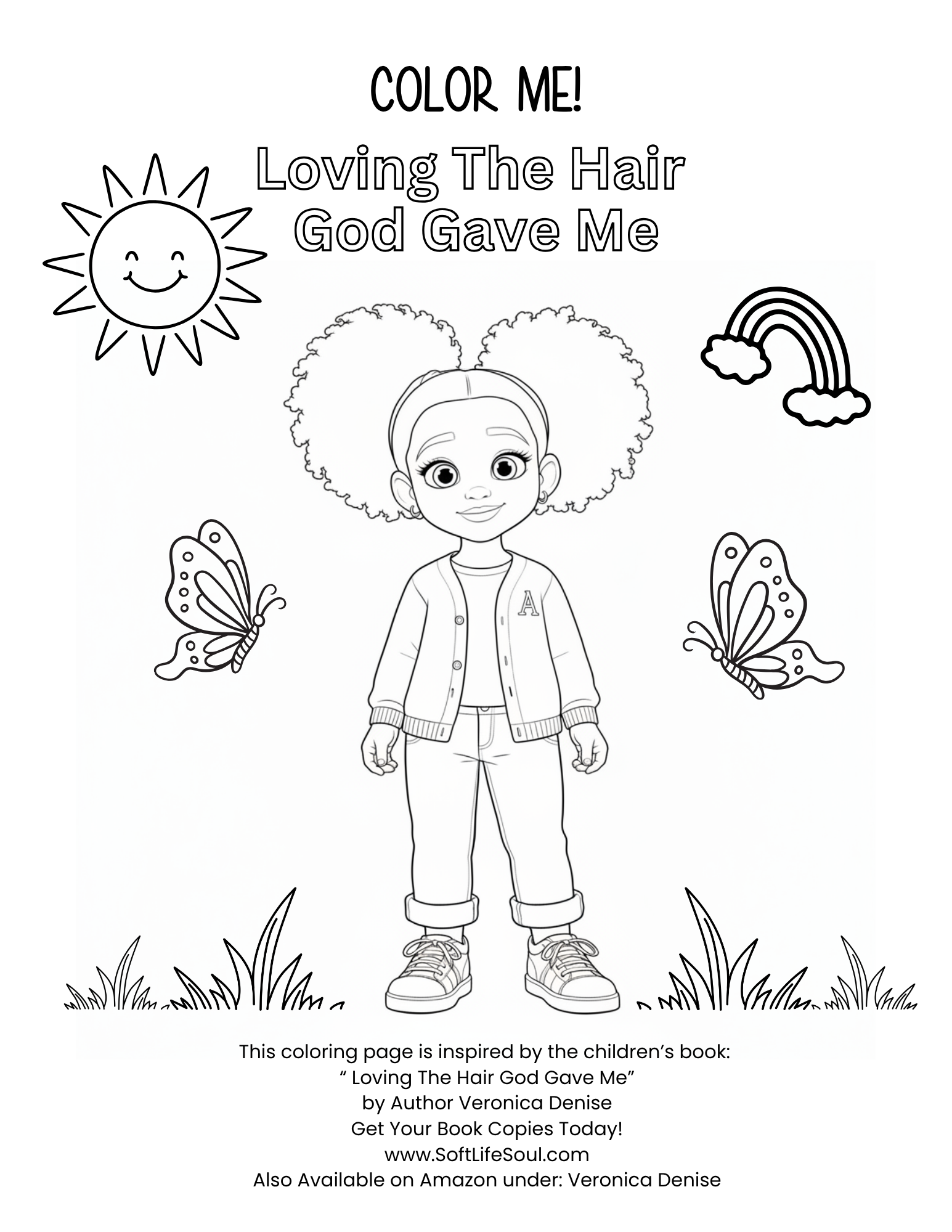 Free Coloring Page: Loving The Hair God Gave Me – Soft Life Soul