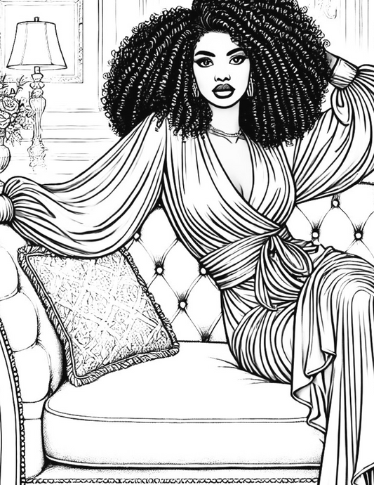 Free Coloring Page: Curly Girl Glam